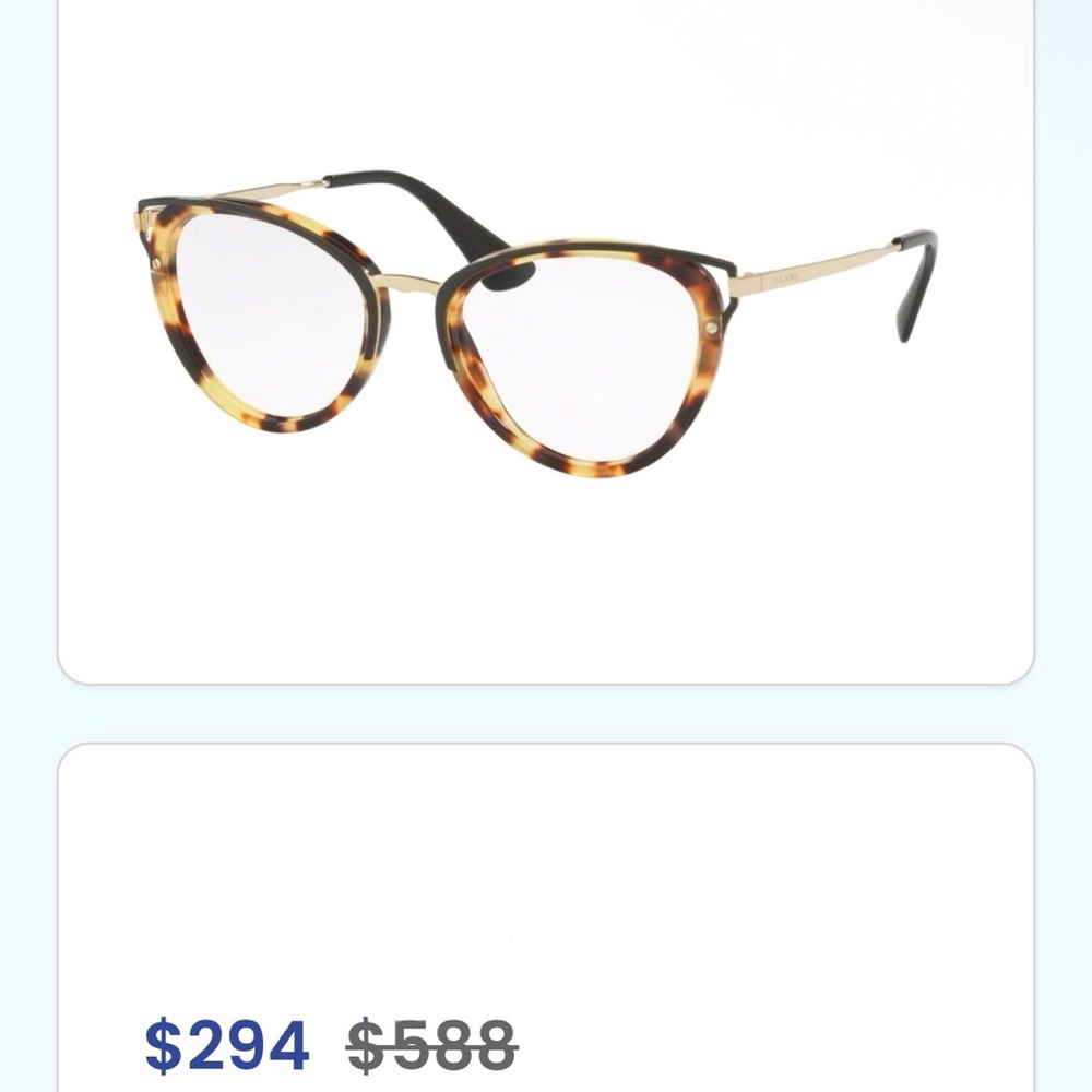 Prada Tortoiseshell Cat-Eye Glasses Used No Lens - Picture 11 of 11